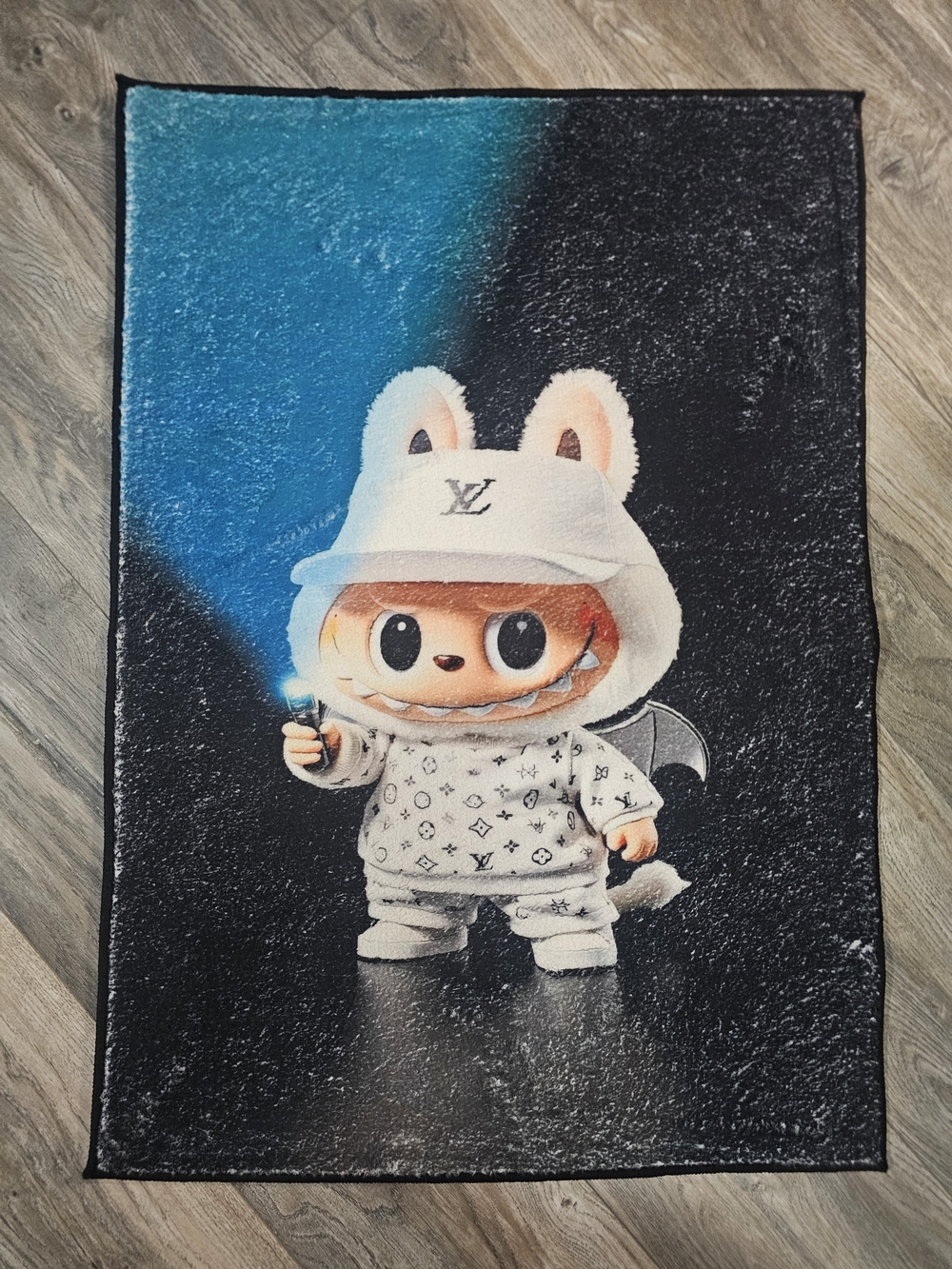 Labubu LV Blue & White Character Area Rug